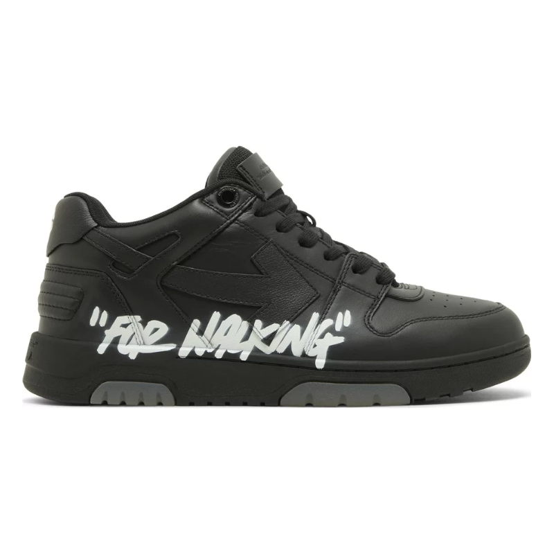 OFF-WHITE Out Of Office OOO For Walking Low Tops – Black White