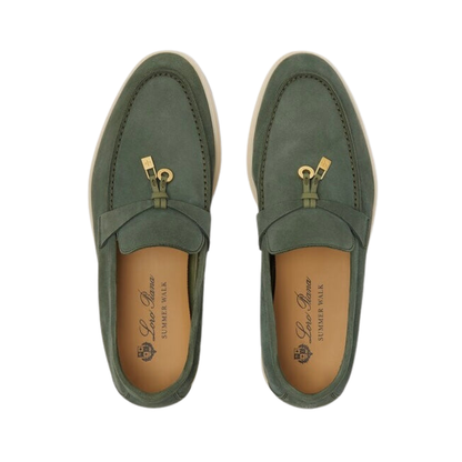 Loro Piana Summer Charms Walk Loafer Suede Green Lagoon (518W)