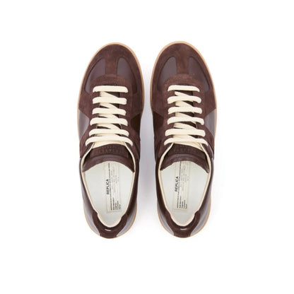 Maison Margiela - Replica leather and suede sneakers - brown