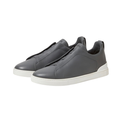 Zegna DARK GREY TRIPLE STITCH™ SECONDSKIN SNEAKERS