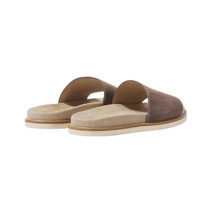 Brunello cucinelli suede slippers brown