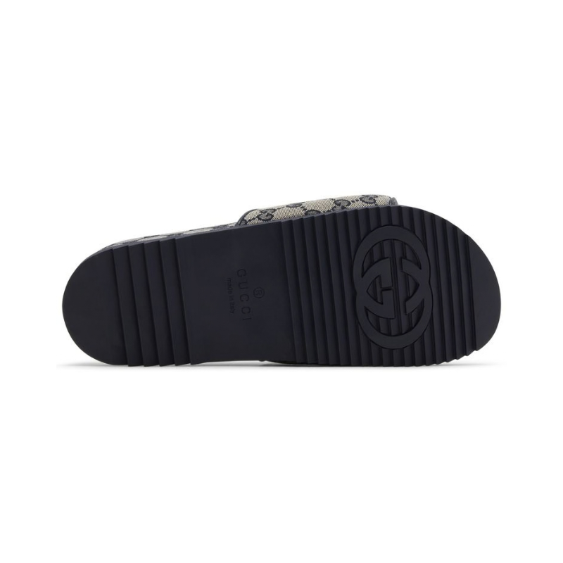 Gucci GG Slide Sandal 'Beige Blue Monogram'