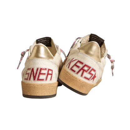 Golden Goose Ball Star in nappa leather with blue suede star and platinum leather heel tab(women)
