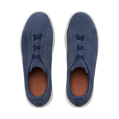 Zegna Grey Mélange Suede Triple Stitch™ Sneakers