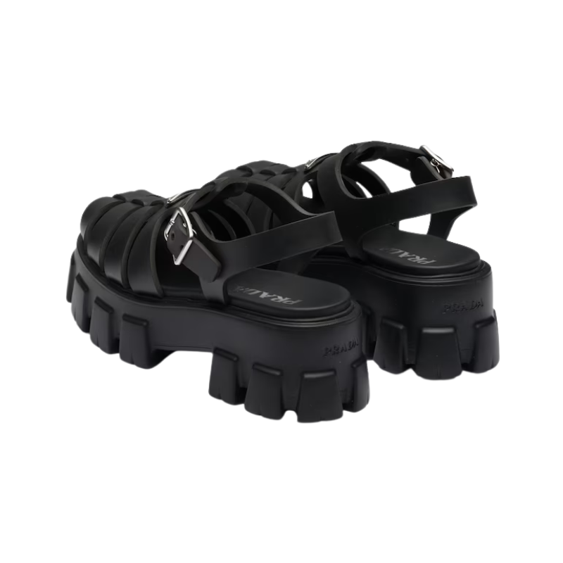 Prada Rubber Monolith sandals Black