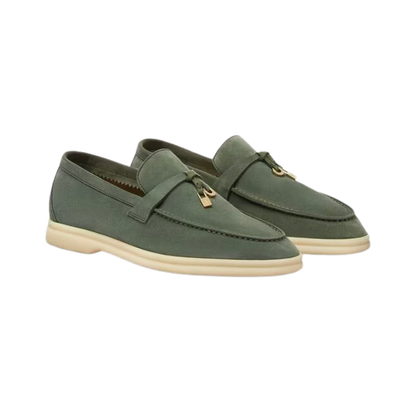 Loro Piana Summer Charms Walk Loafer Suede Green Lagoon (518W)