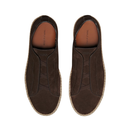 Zegna Triple Stitch™ Espadrilles - Dark Brown Suede
