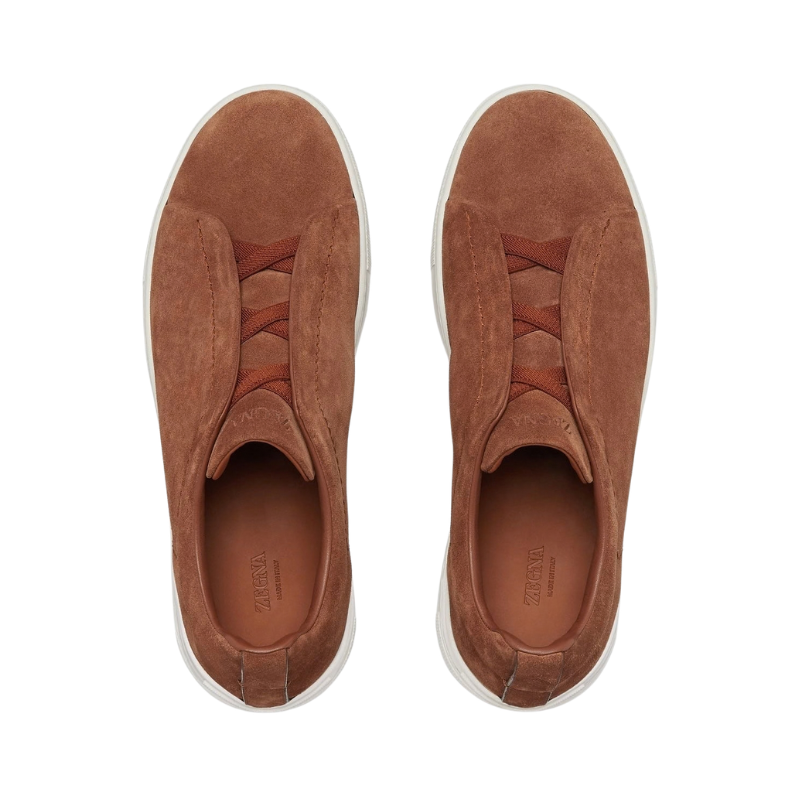 ZEGNA TOBACCO SUEDE TRIPLE STITCH™ SNEAKERS
