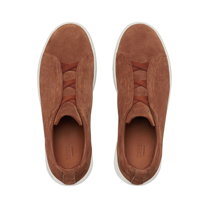 ZEGNA TOBACCO SUEDE TRIPLE STITCH™ SNEAKERS
