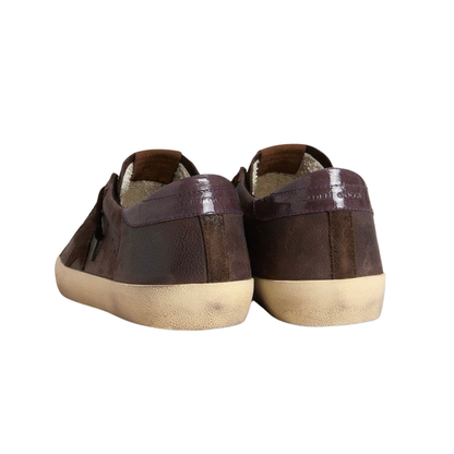 Golden Goose Super-Star LTD in brown nubuck with suede star and purple leather heel tab(Men)