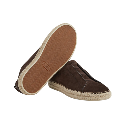 Zegna Triple Stitch™ Espadrilles - Dark Brown Suede