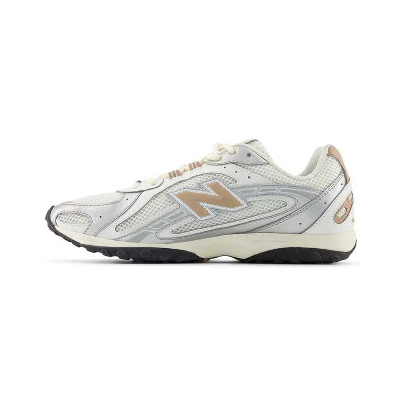 New Balance 204L in the silver metallic and flat taupe colorway