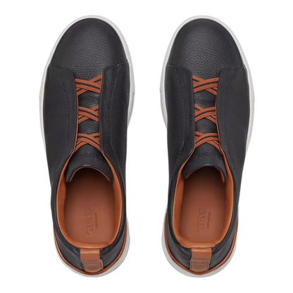 BLACK DEERSKIN TRIPLE STITCH™ SNEAKERS Black