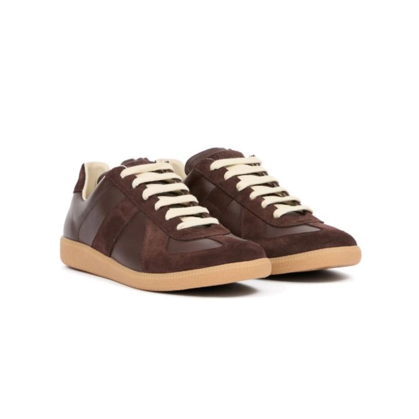Maison Margiela - Replica leather and suede sneakers - brown