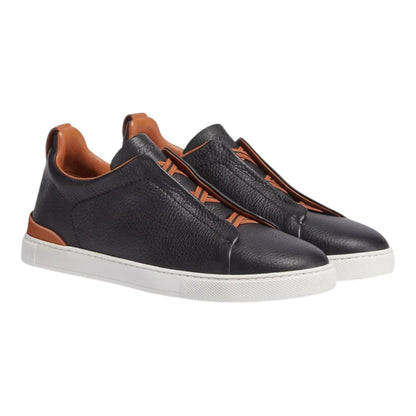 BLACK DEERSKIN TRIPLE STITCH™ SNEAKERS Black