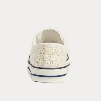 Gucci - Tennis 1977 GG Embroidered Crochet Cotton Ivory / White Low Top Sneakers
